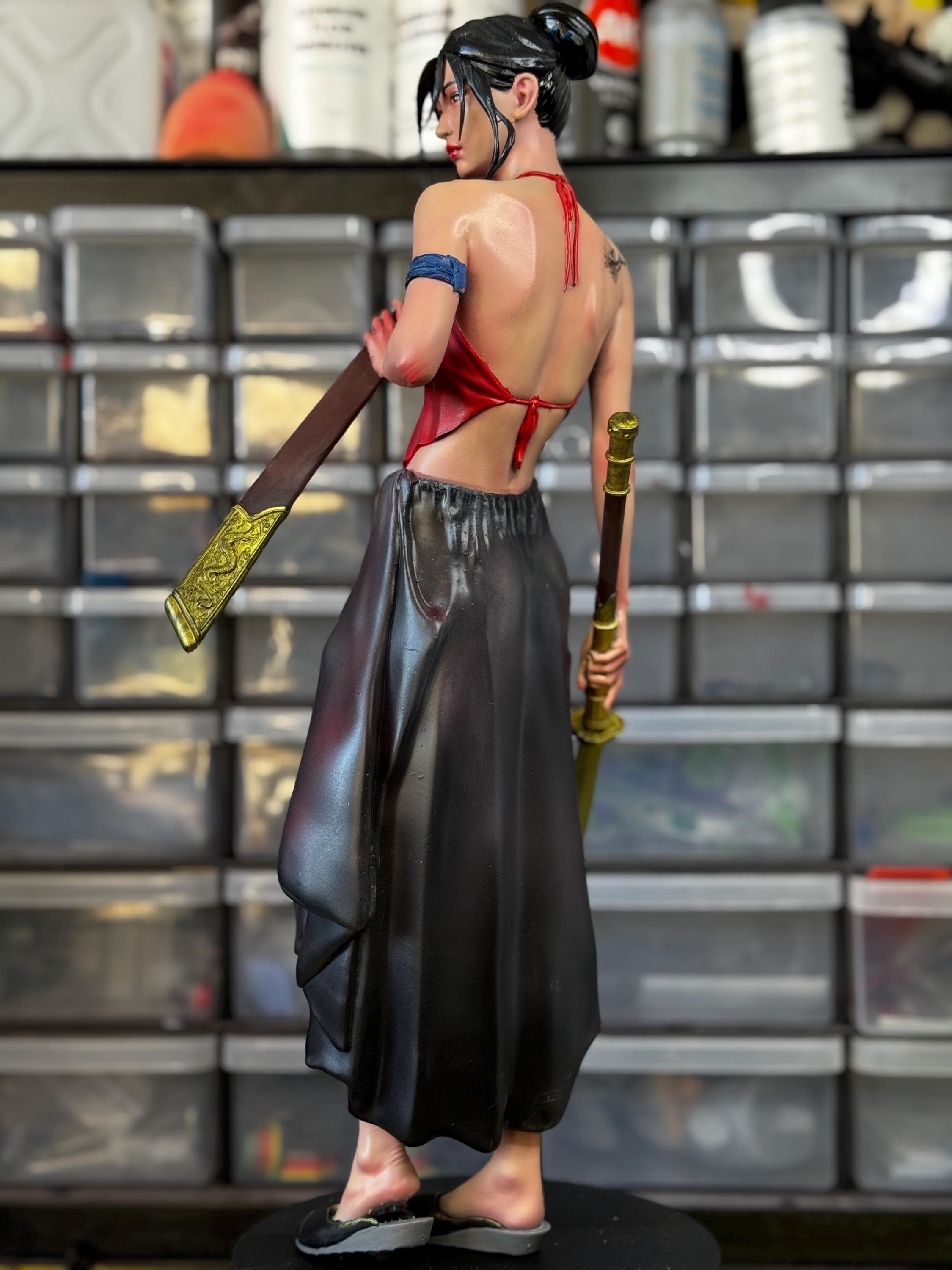 Vietnamese Swordsman Figure (3D Resin Printed & Hand-Painted) - Green A 3D