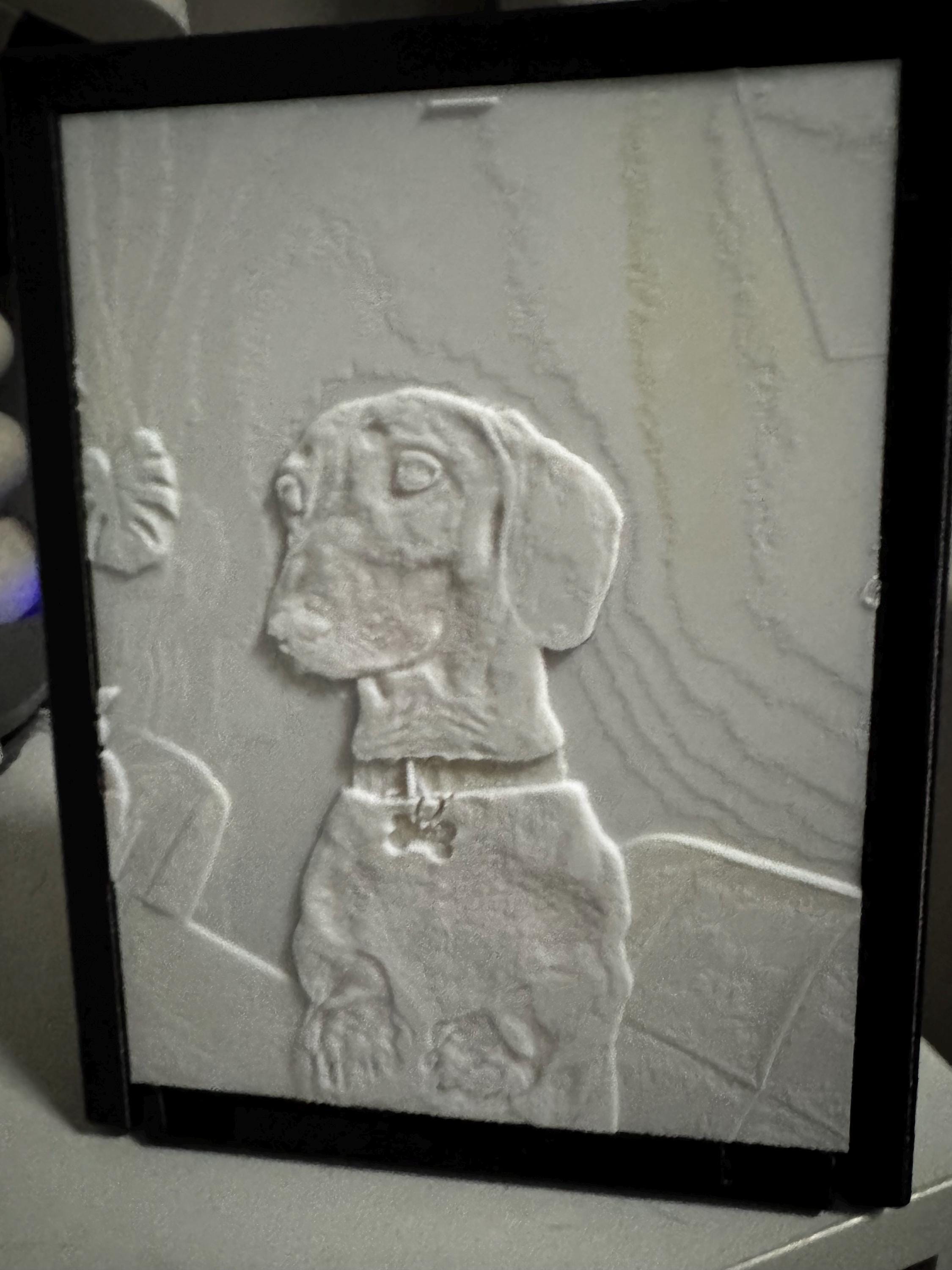 Custom 3D Printed Lithophane - Green A 3D