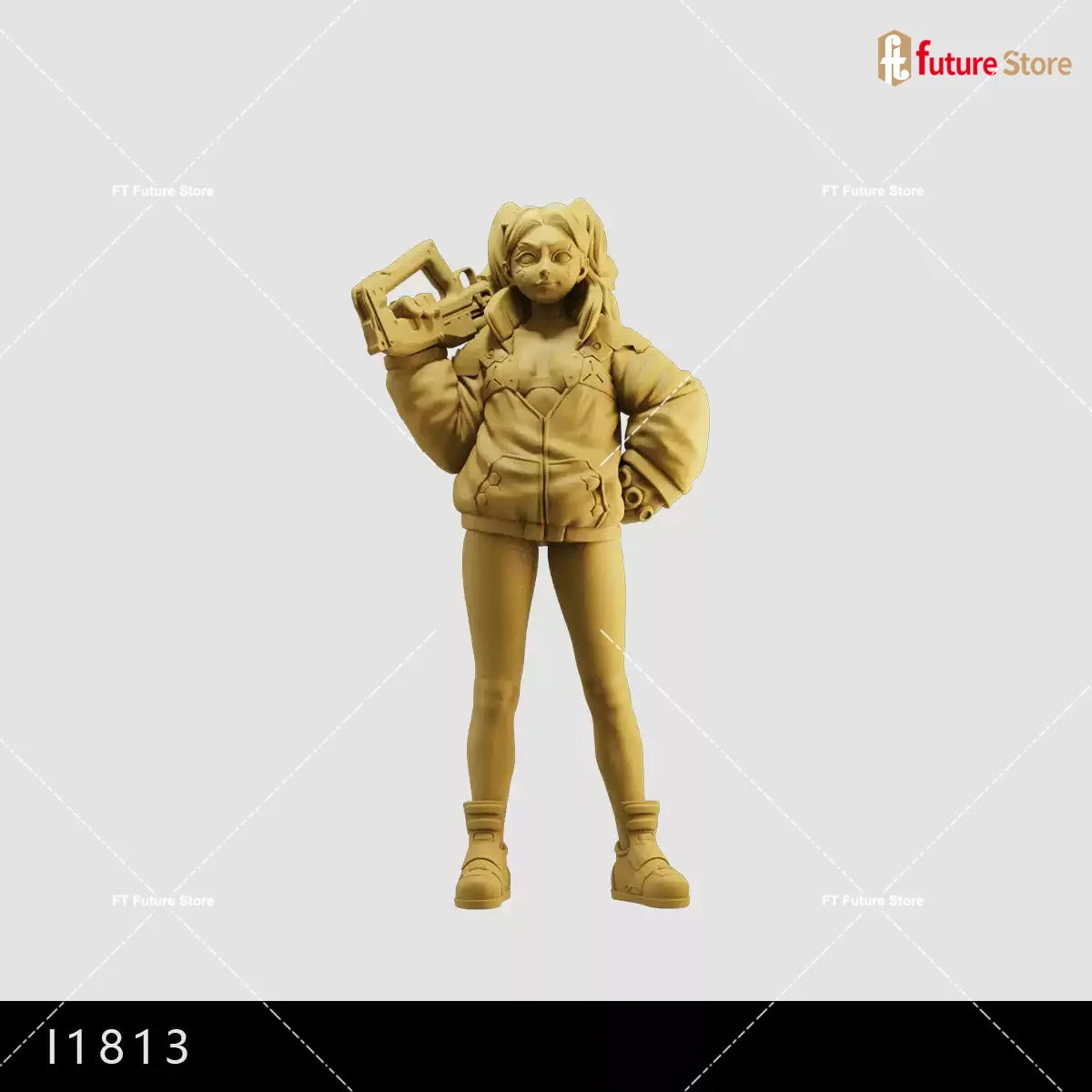 3D Print Miniature 1/64 1/43 1/35 Anime Beauty Lovely Girl Punk Figure Model Scene Mini Dolls Figurine Prop Crafts Decor Display
