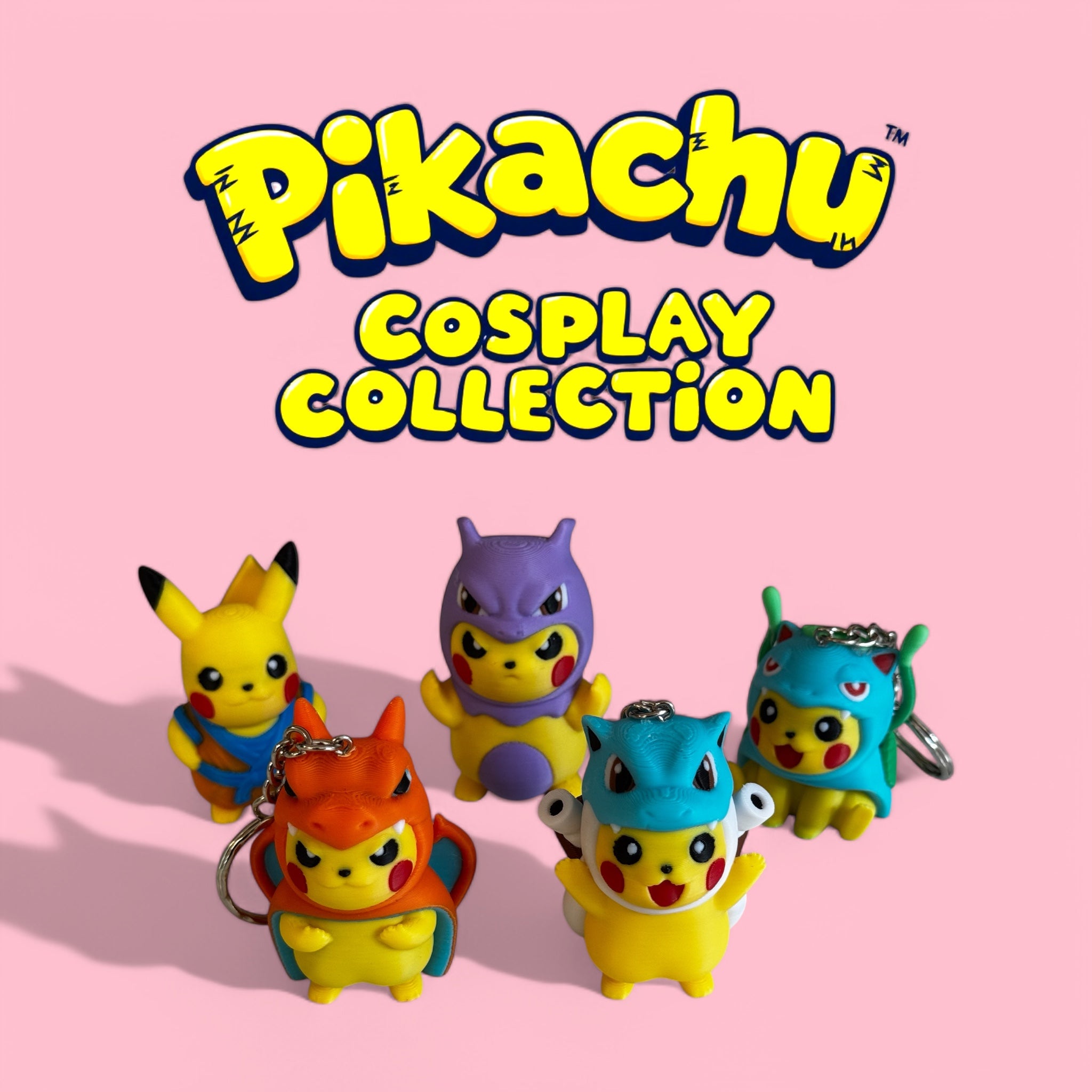 Pokemon Cosplay collection 3D printed Figure and keychains - Green A 3D