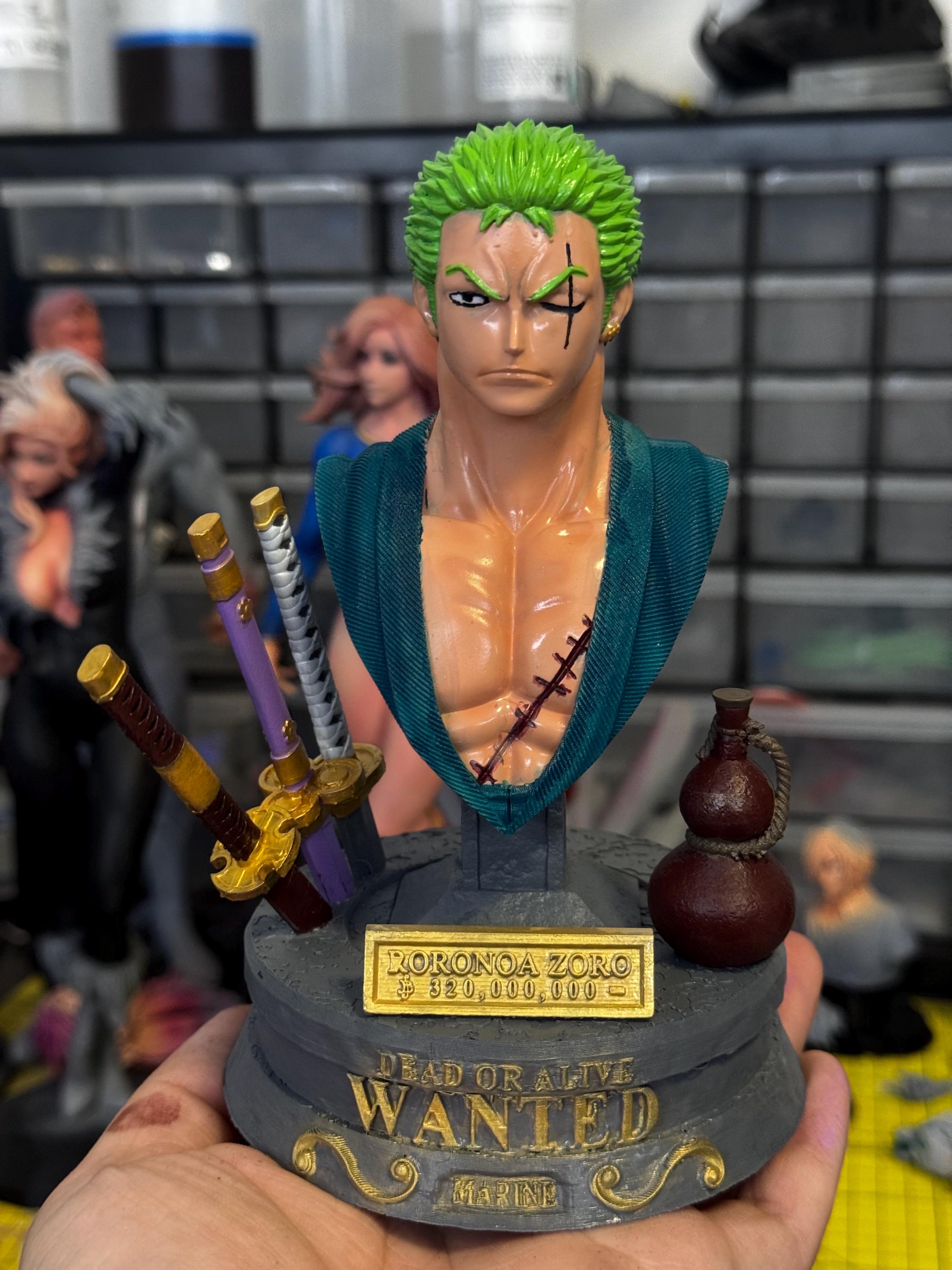One Piece – Bust Collection (3D Resin Printed & Hand-Painted) - Green A 3D