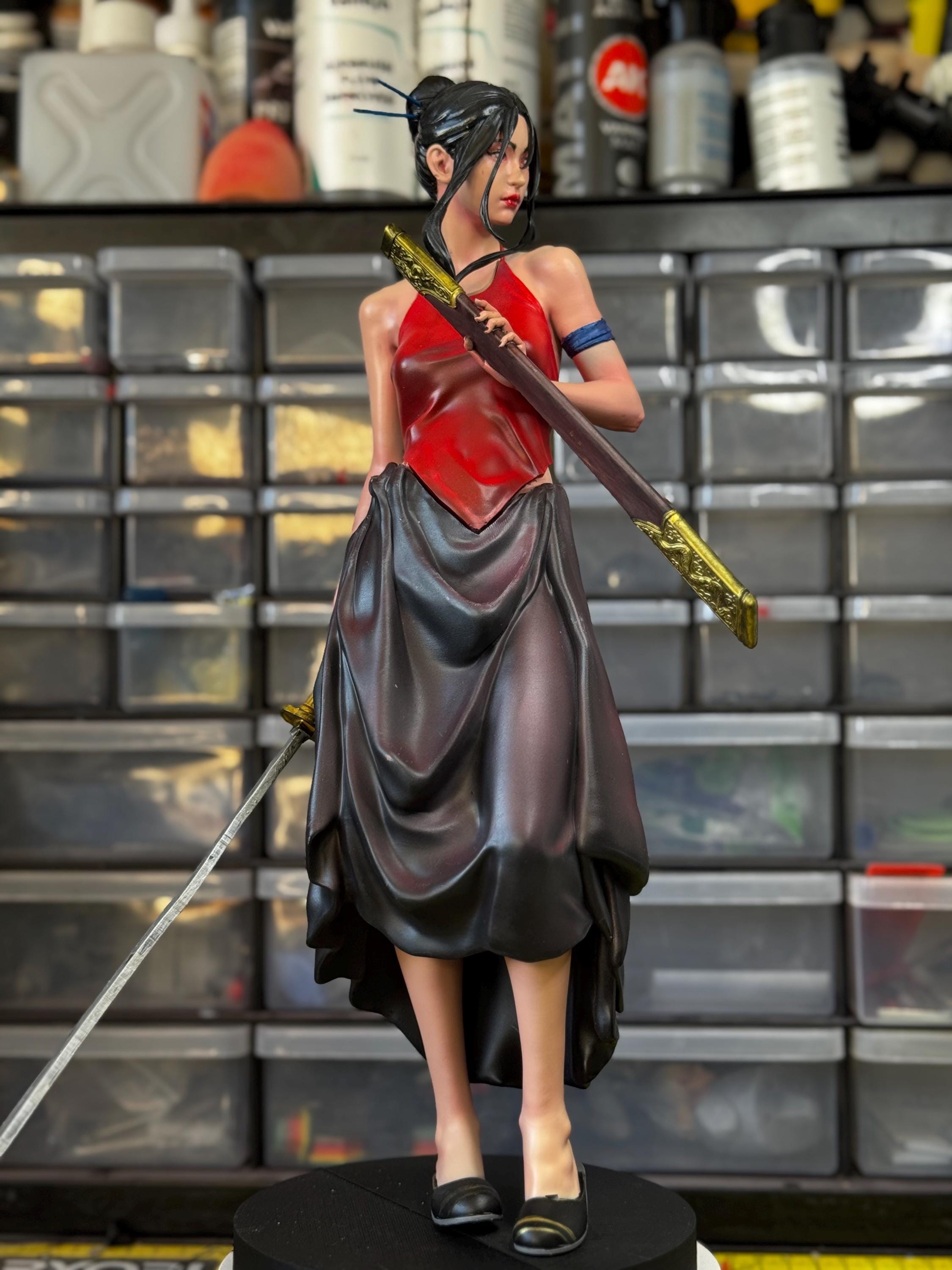 Vietnamese Swordsman Figure (3D Resin Printed & Hand-Painted) - Green A 3D