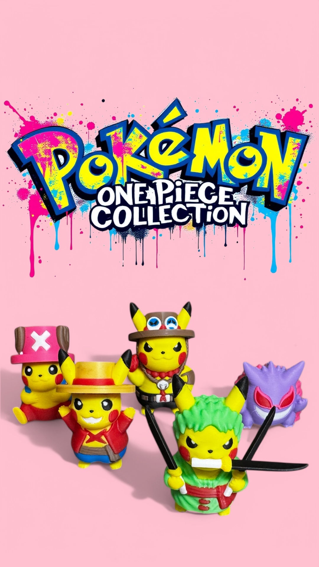 3D Printed Pokemon x One Piece Figures - Crossover Collection - Green A 3D