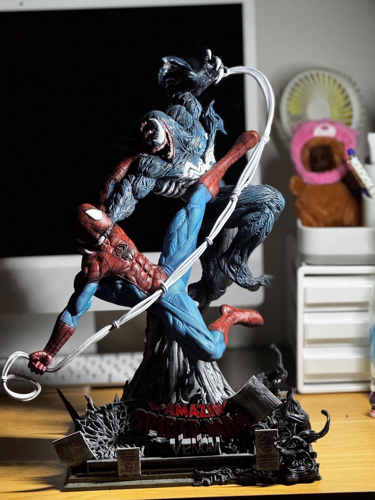 Premium Hand-painted Spider-Man Vs Venom Battle Scene (3D Resin Printed & Hand-Painted)