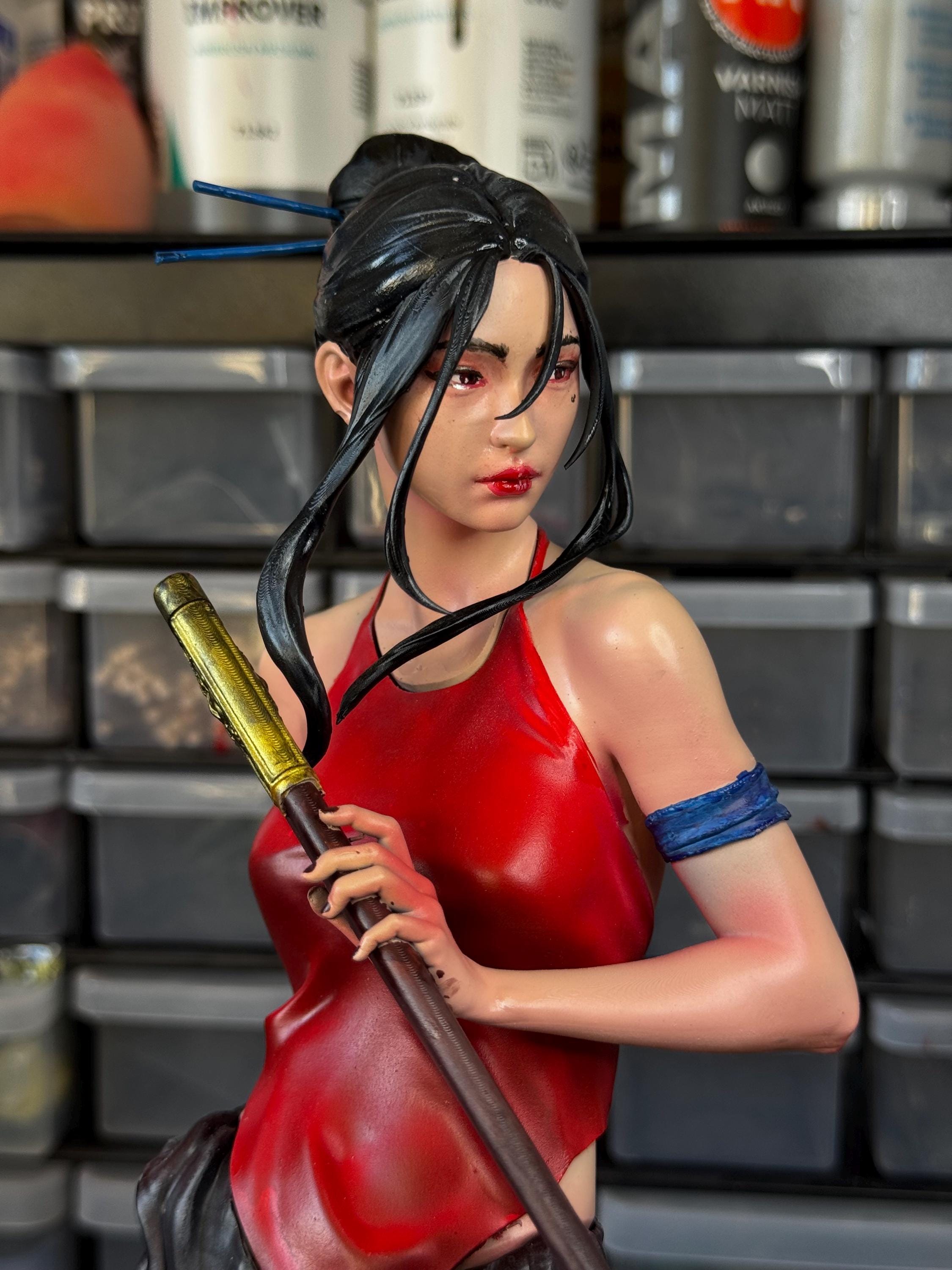 Vietnamese Swordsman Figure (3D Resin Printed & Hand-Painted) - Green A 3D