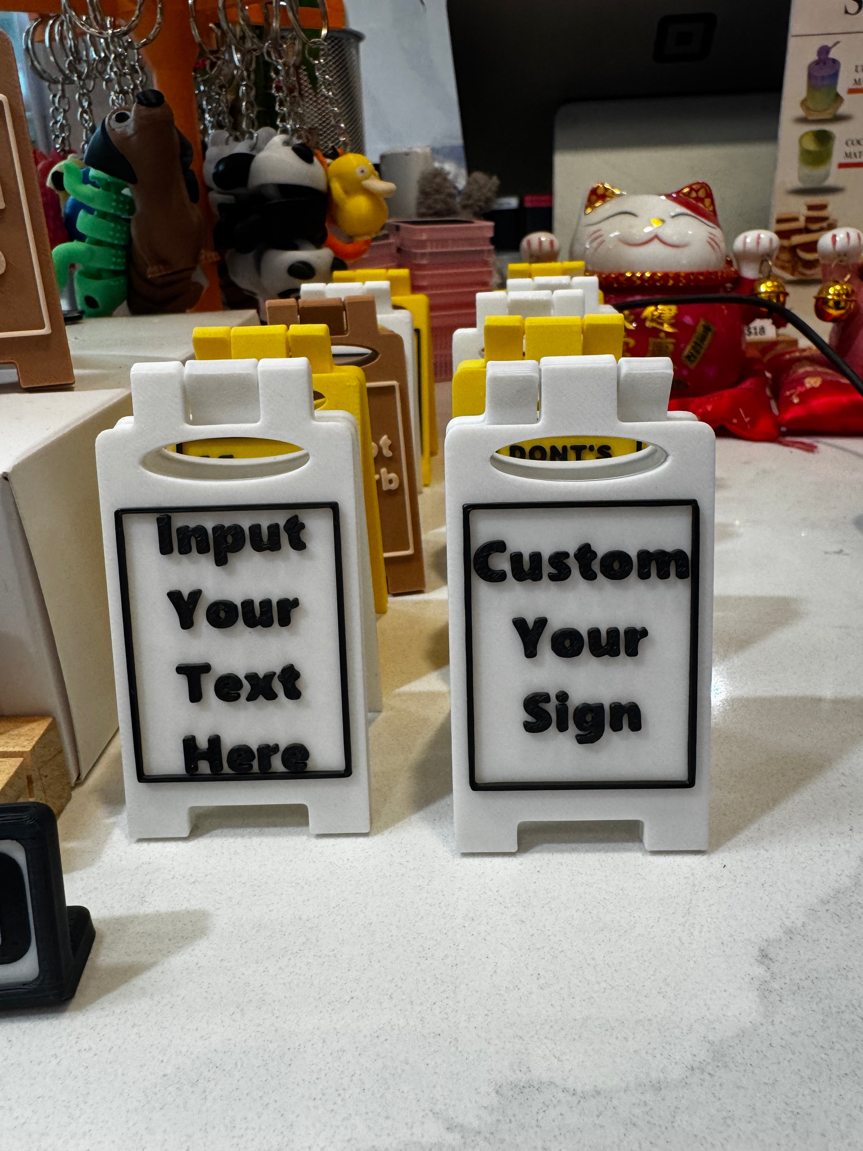 Custom desk funny signs, humorous offices signs - Green A 3D