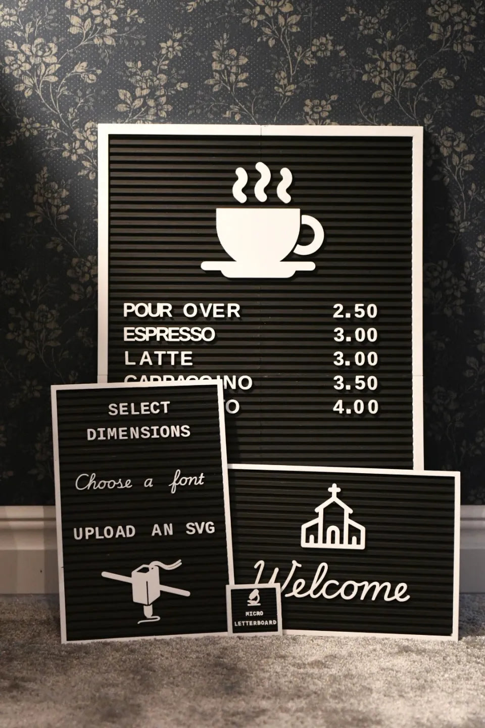 Custom Letter Board Deco  Message Board With Letter And Number - Green A 3D