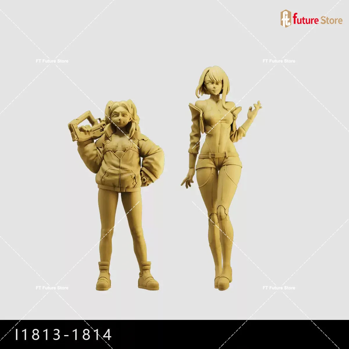 3D Print Miniature 1/64 1/43 1/35 Anime Beauty Lovely Girl Punk Figure Model Scene Mini Dolls Figurine Prop Crafts Decor Display