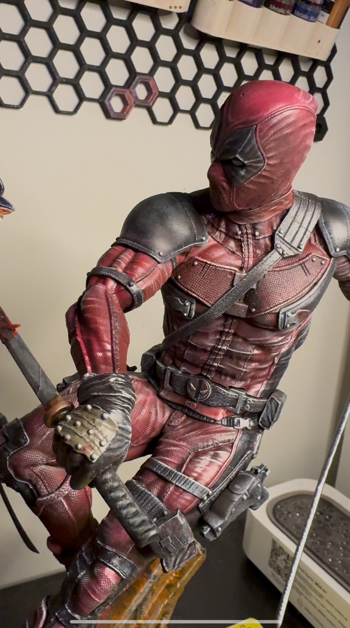 Premium Hand-painted Deadpool and Wolverine Battle Scene (3D Resin Printed & Hand-Painted) - Green A 3D