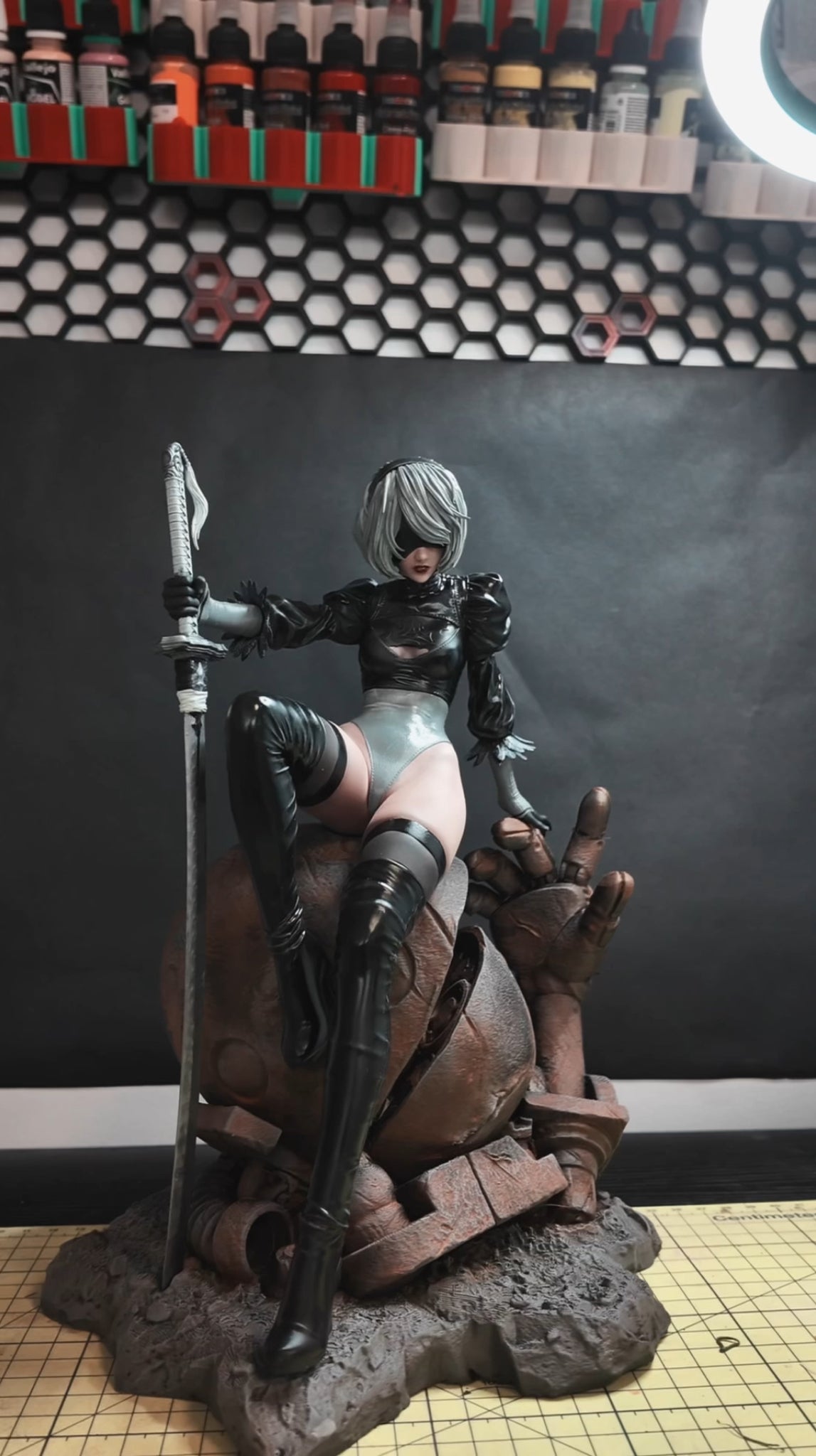 2B Nier Automata (3D Resin Printed & Hand-Painted) - Green A 3D
