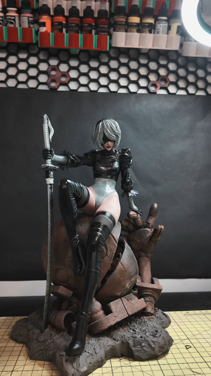 2B Nier Automata (3D Resin Printed & Hand-Painted) - Green A 3D