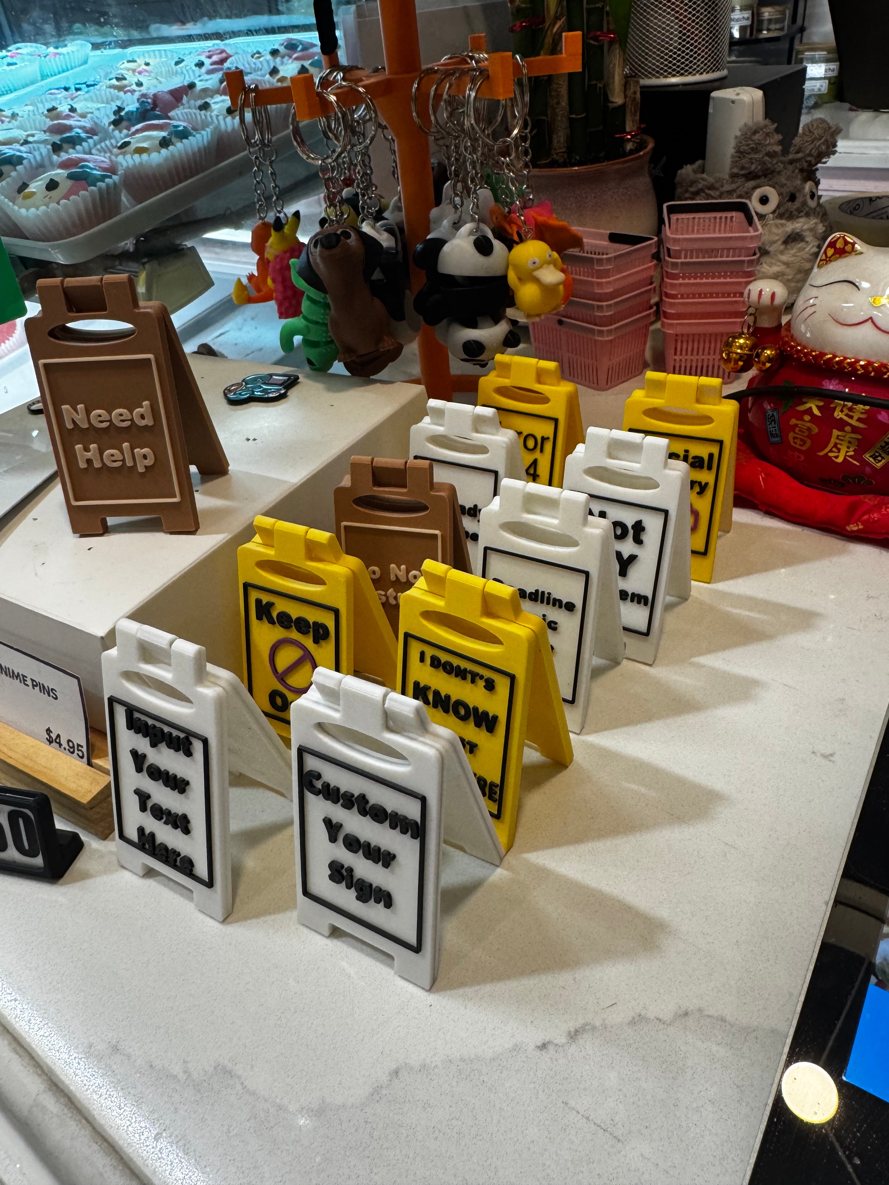 Custom desk funny signs, humorous offices signs - Green A 3D