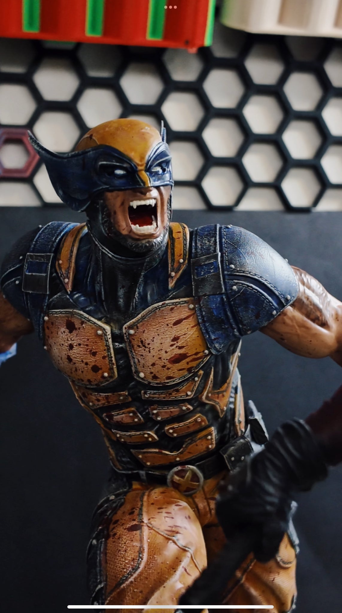Premium Hand-painted Deadpool and Wolverine Battle Scene (3D Resin Printed & Hand-Painted) - Green A 3D