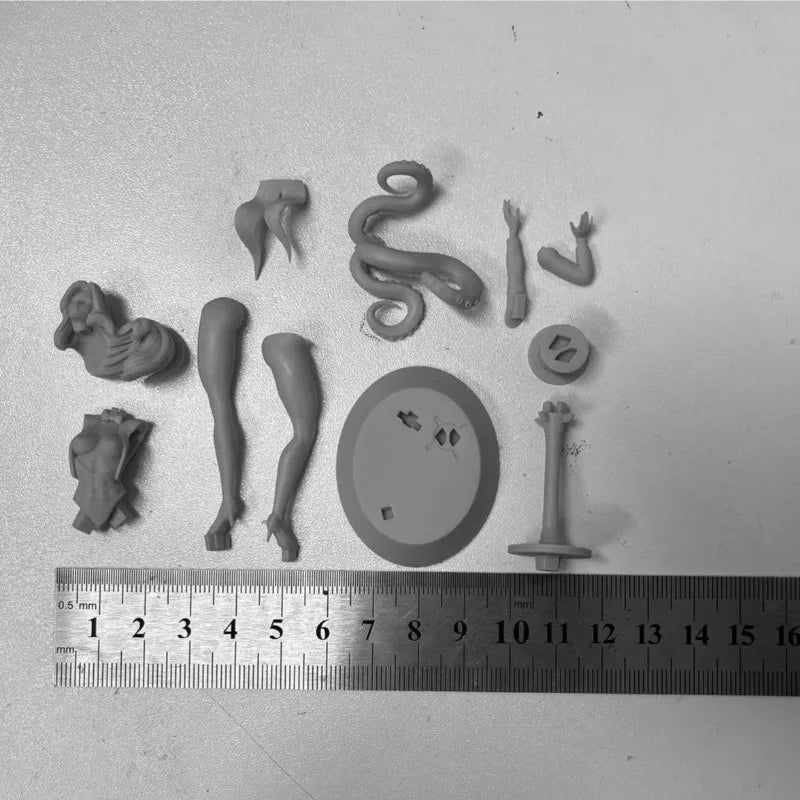 1/24 75mm Scale Female Magician Resin Figure Assembly Model Kit Fantasy Hobby Miniature Unassembled and Unpainted 3D printing