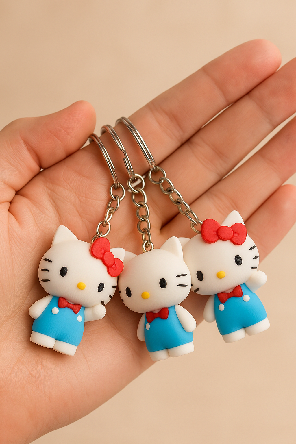 Hello Kitty – 3D Printed Keychain (Hand-Painted)