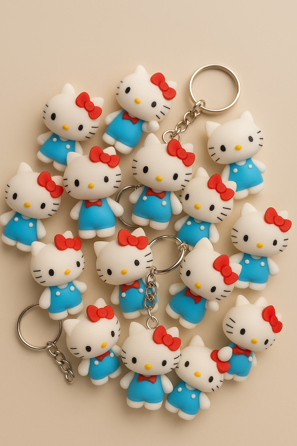 Hello Kitty – 3D Printed Keychain (Hand-Painted)