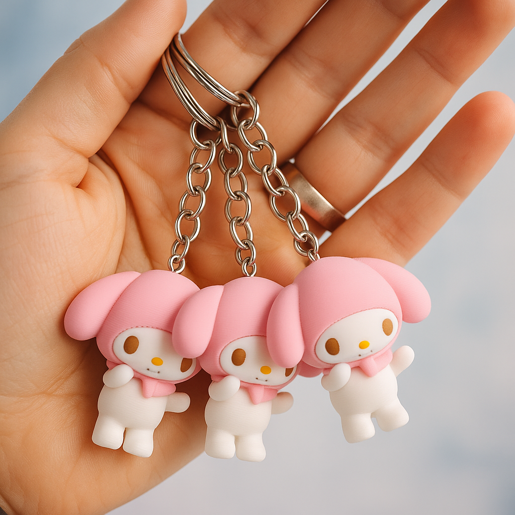 My Melody – 3D Printed Keychain (Hand-Painted)